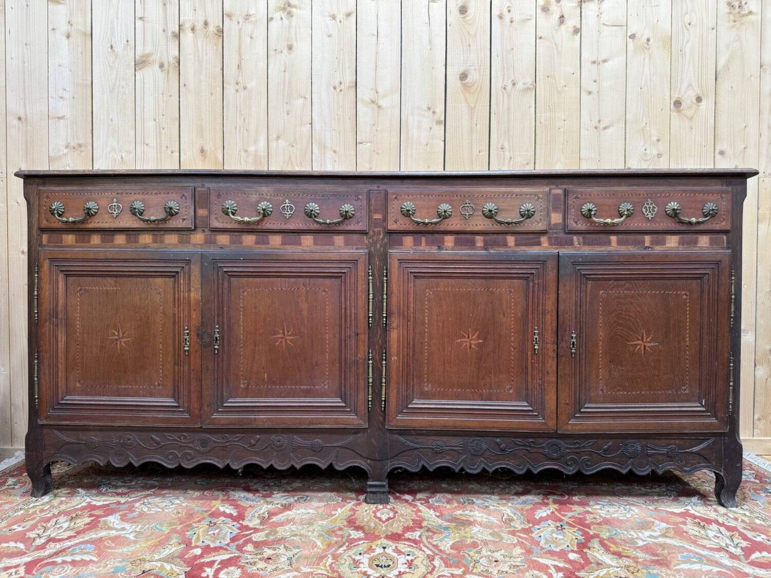 Enfilade Style Louis XV – Chêne Massif & Marqueterie – XVIIIe