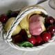 Vintage 1960s Trompe-l'Œil Fruit Basket in Woven Ceramic with Slipware