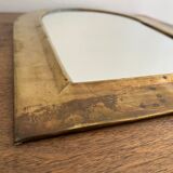 Brass half-moon mirror