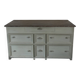 Ivory white chest of drawers - 160x65cm - grey green