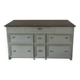 Commode blanc d’ivoire - 160x65cm - gris vert