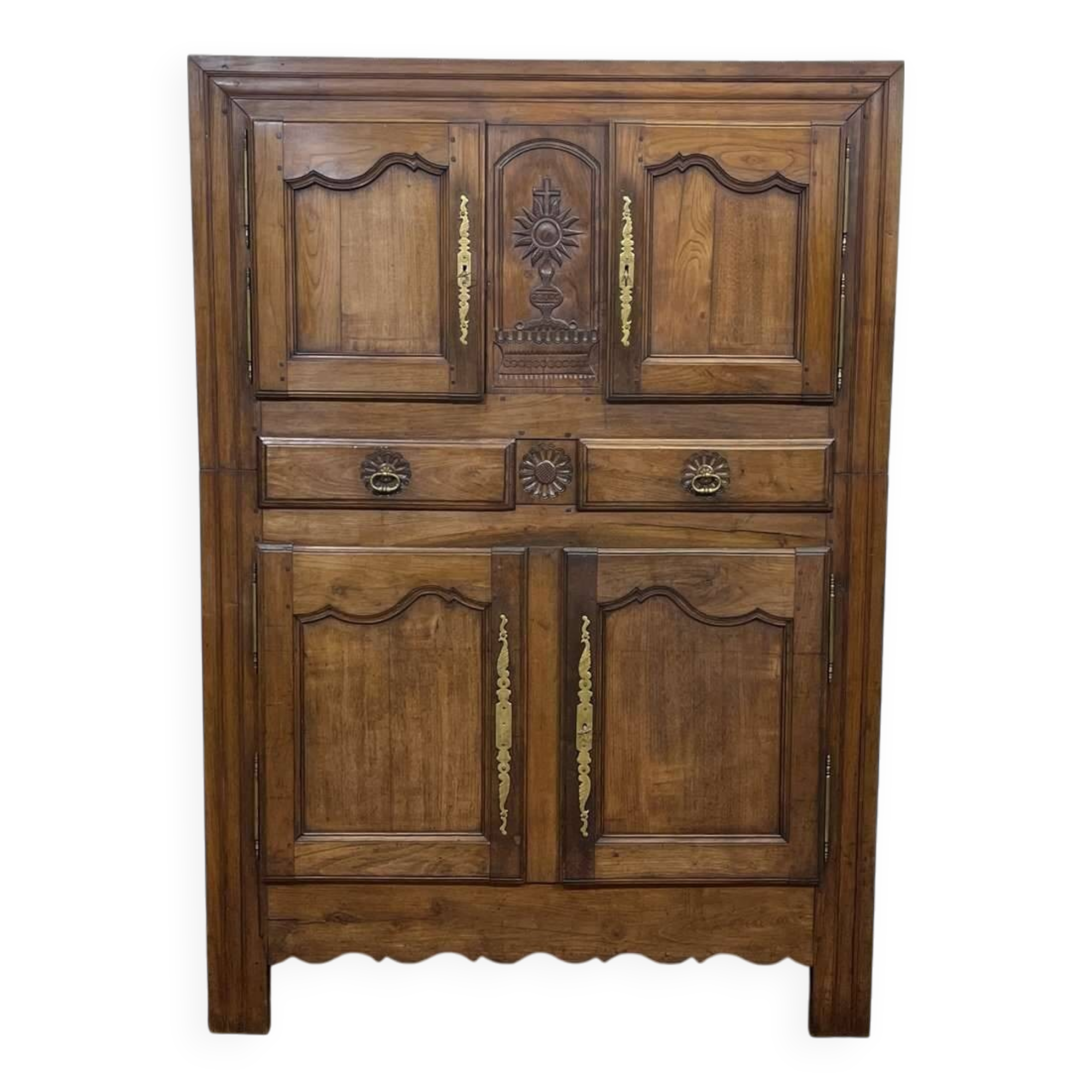 19th century Breton 4-door chestnut sideboard