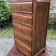 Chiffonnier, commode vintage en chêne à 5 tiroirs