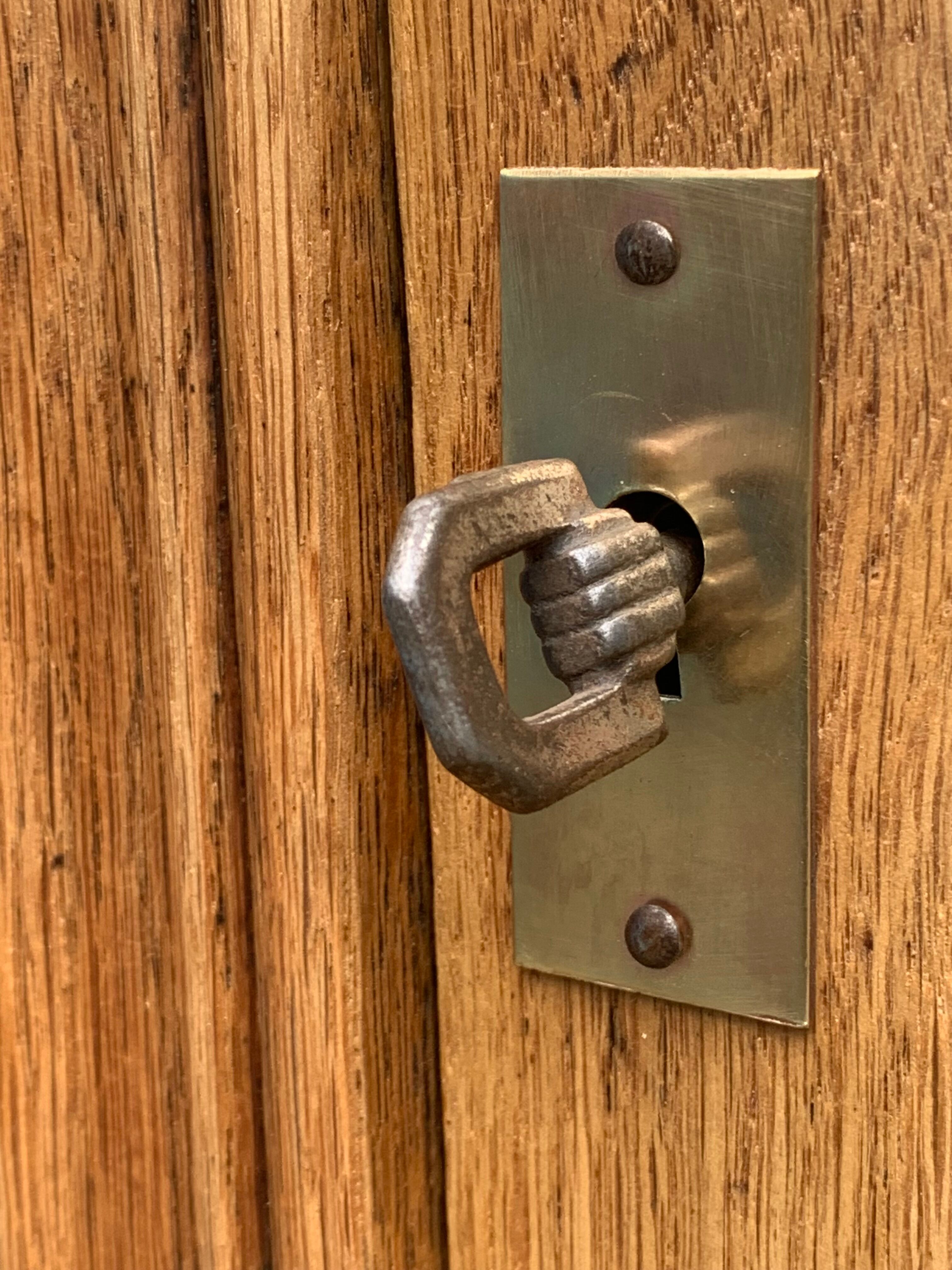 Parisian art deco wardrobe solid raw oak 1930