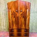 Art decó vintage Brocante burr walnut compactum wardrobe 1920-1930