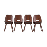 Set of 4 dining lollipop chairs by františek jirák for tatra, 60's