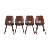 Set of 4 dining lollipop chairs by františek jirák for tatra, 60's