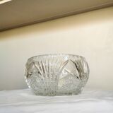 Bol en cristal de plomb vintage des années 1970 : pièce maîtresse de table bohémienne