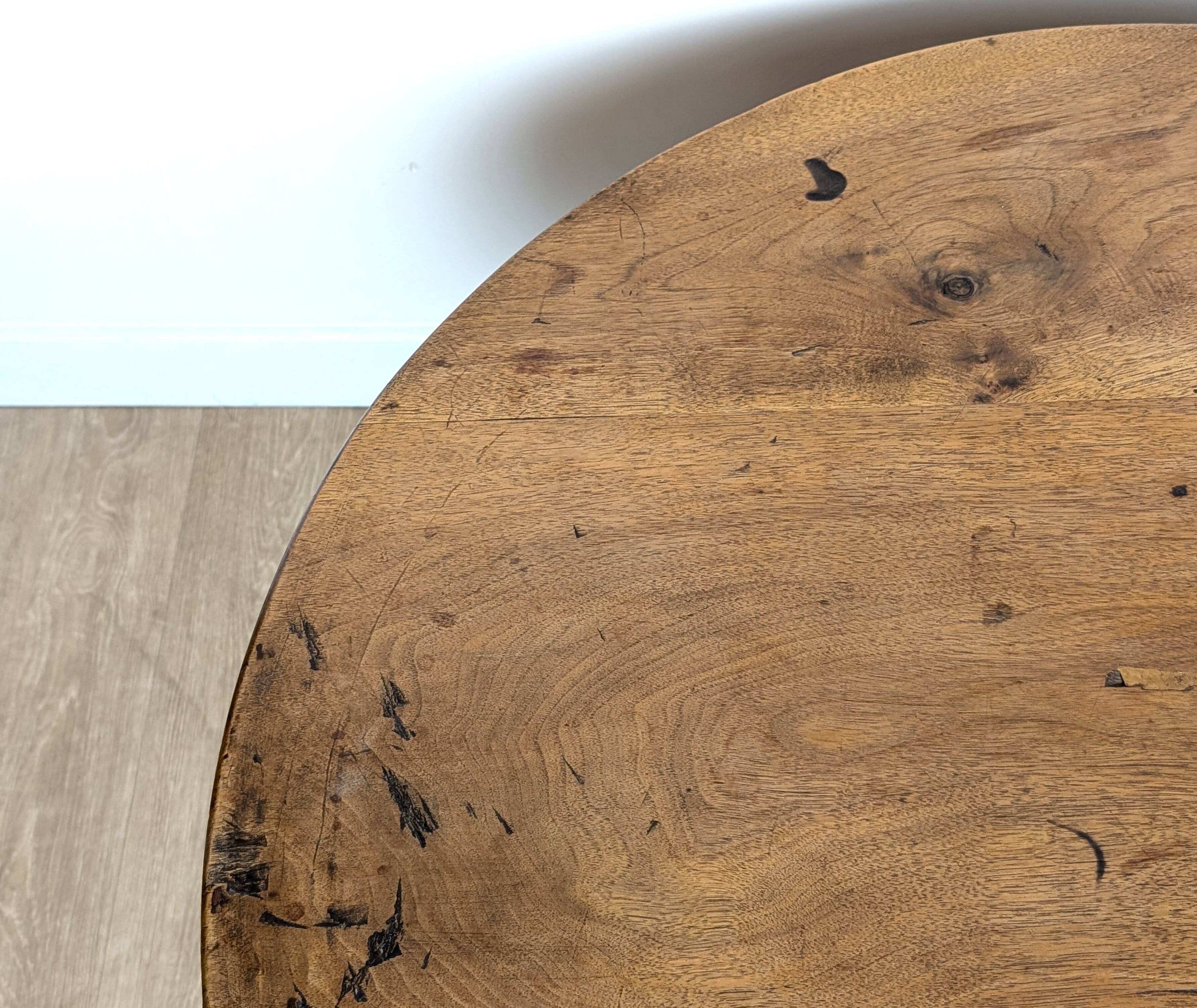 Round walnut coffee table