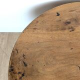 Round walnut coffee table