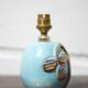 Vintage lamp, ceramic relief lamp, table lamp, bedside lamp, art deco, pottery, 50's