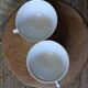 Two Large Yellow Polka Dot Cups Sarreguemines Vintage