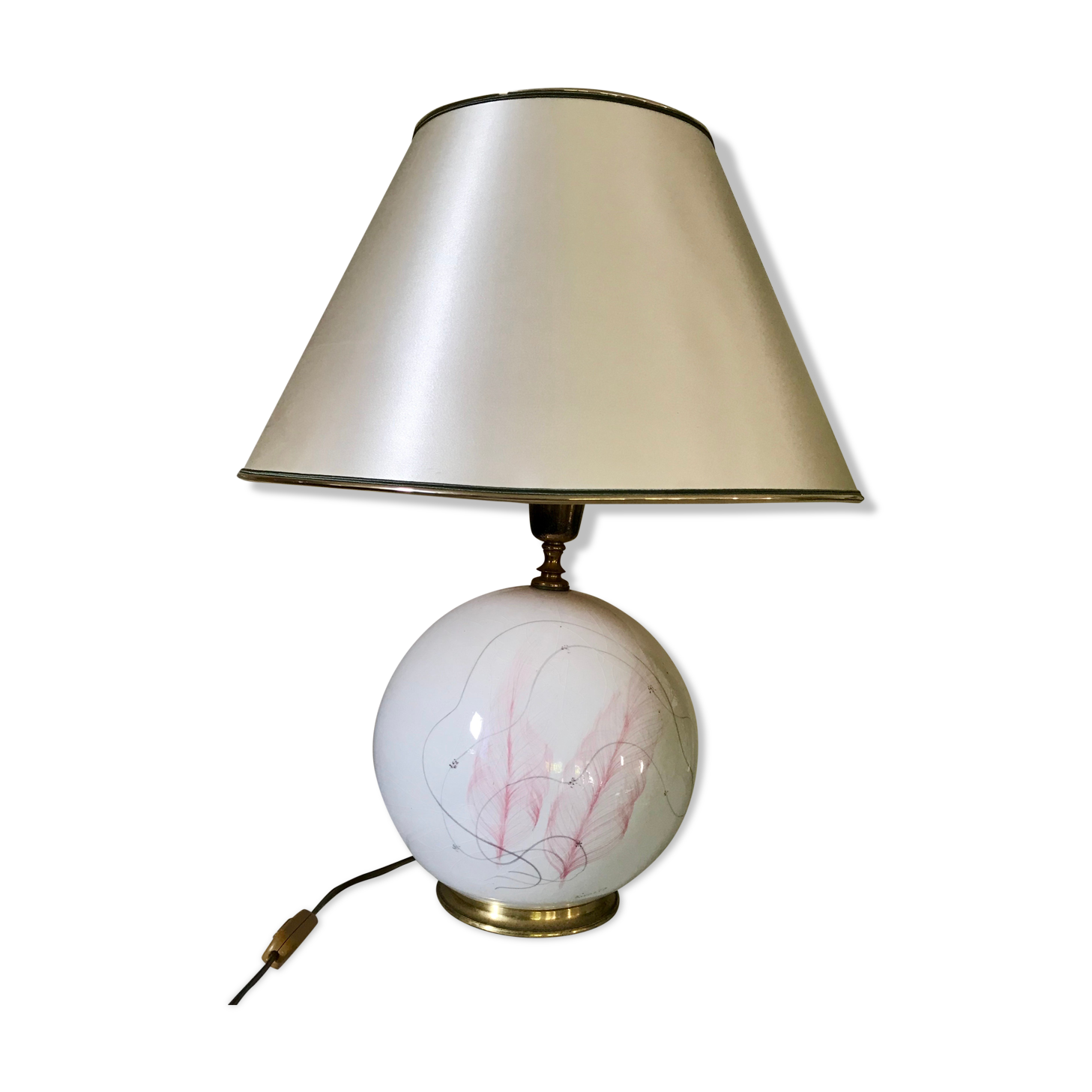 Vintage ceramic and brass lamp
