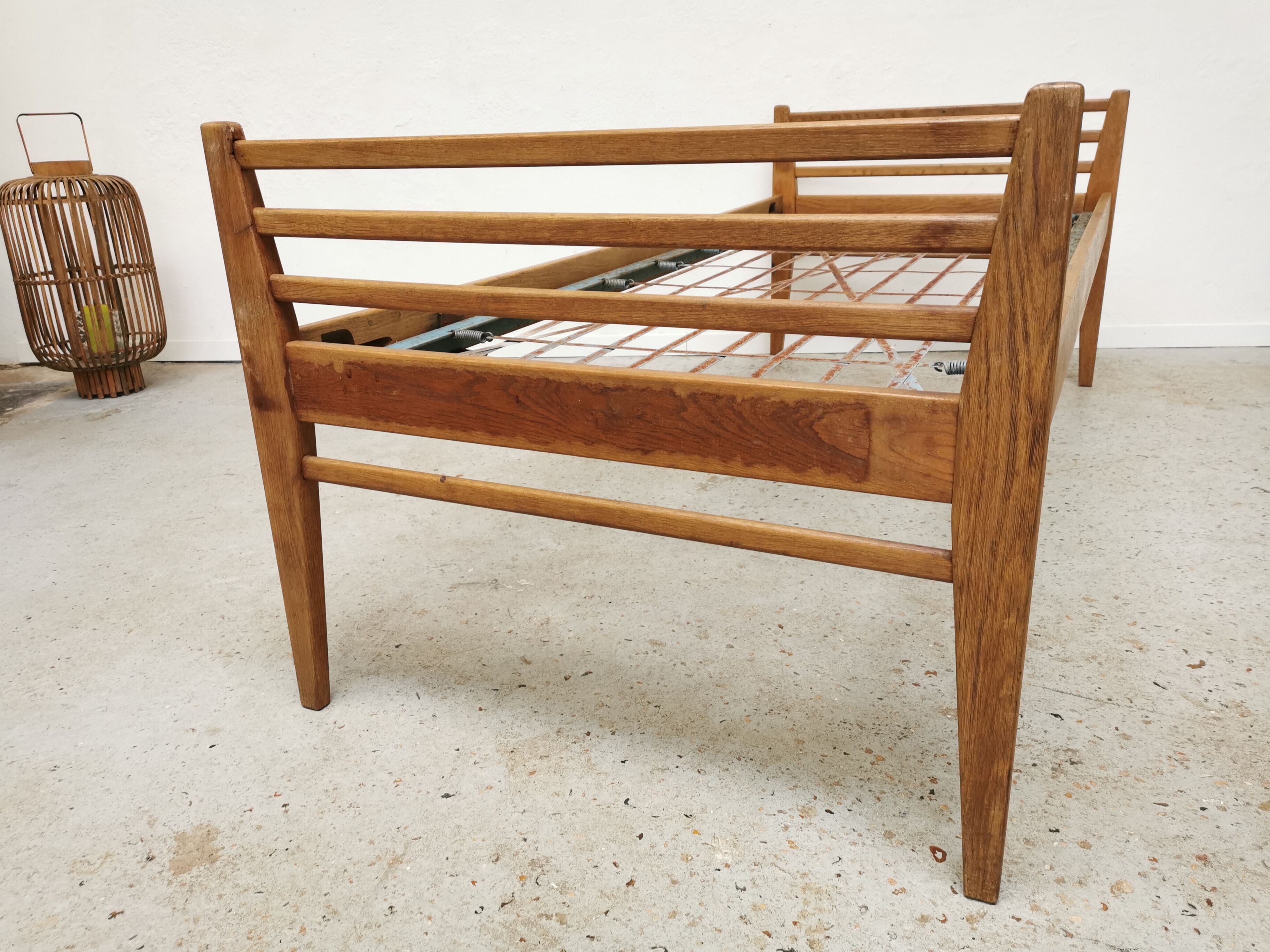 Pair of vintage beds Marcel Gascoin 1950