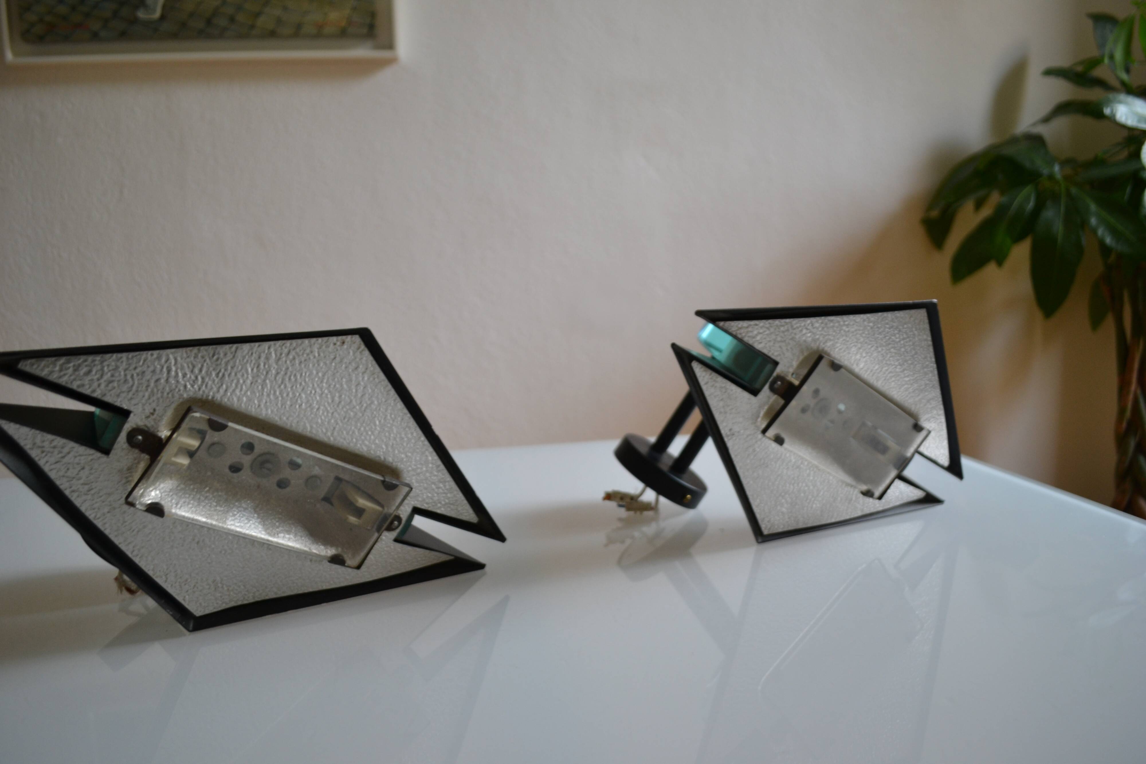 Pair of postmodernist wall sconces, 1980