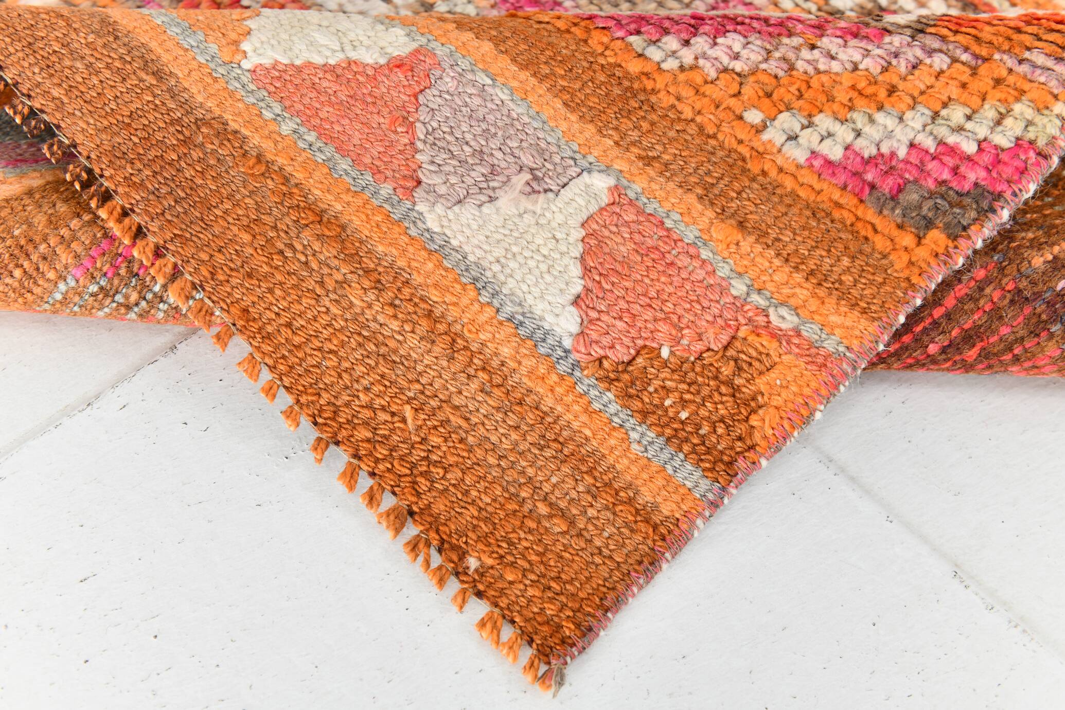 Orange Beige Turkish Runner Rug 80x369Cm SK 23759