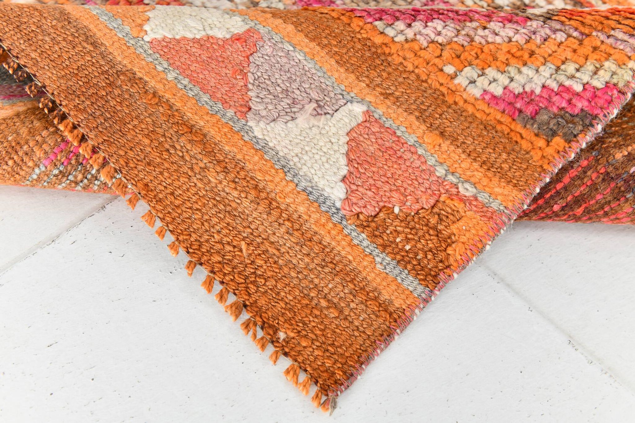 Orange Beige Turkish Runner Rug 80x369Cm SK 23759