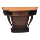 Beech and Walnut Root Console Table with an Orange Glass Top, Italy