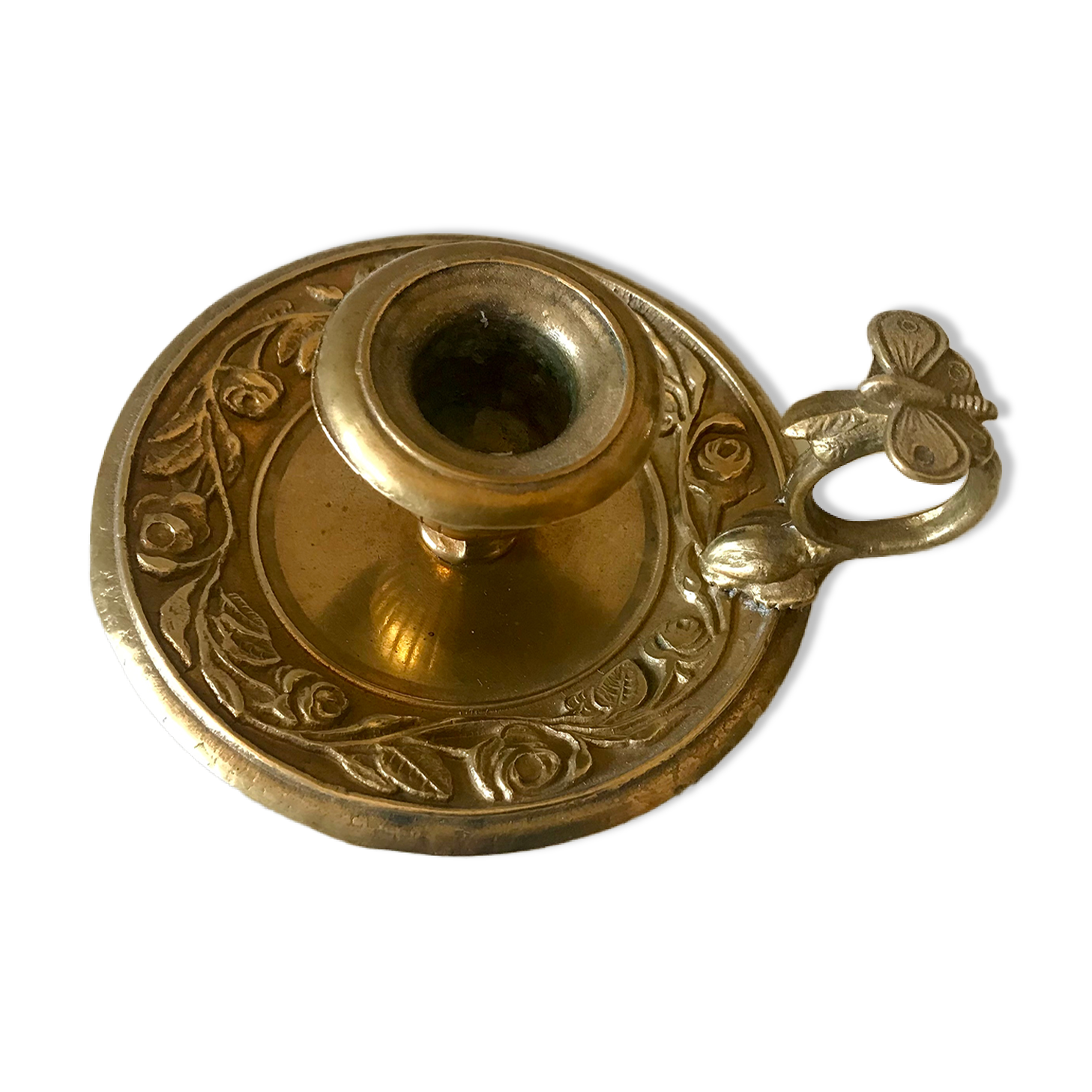 Art nouveau golden bronze candlestick