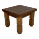 Brutalist square oak side or coffee table, Dutch 1960s