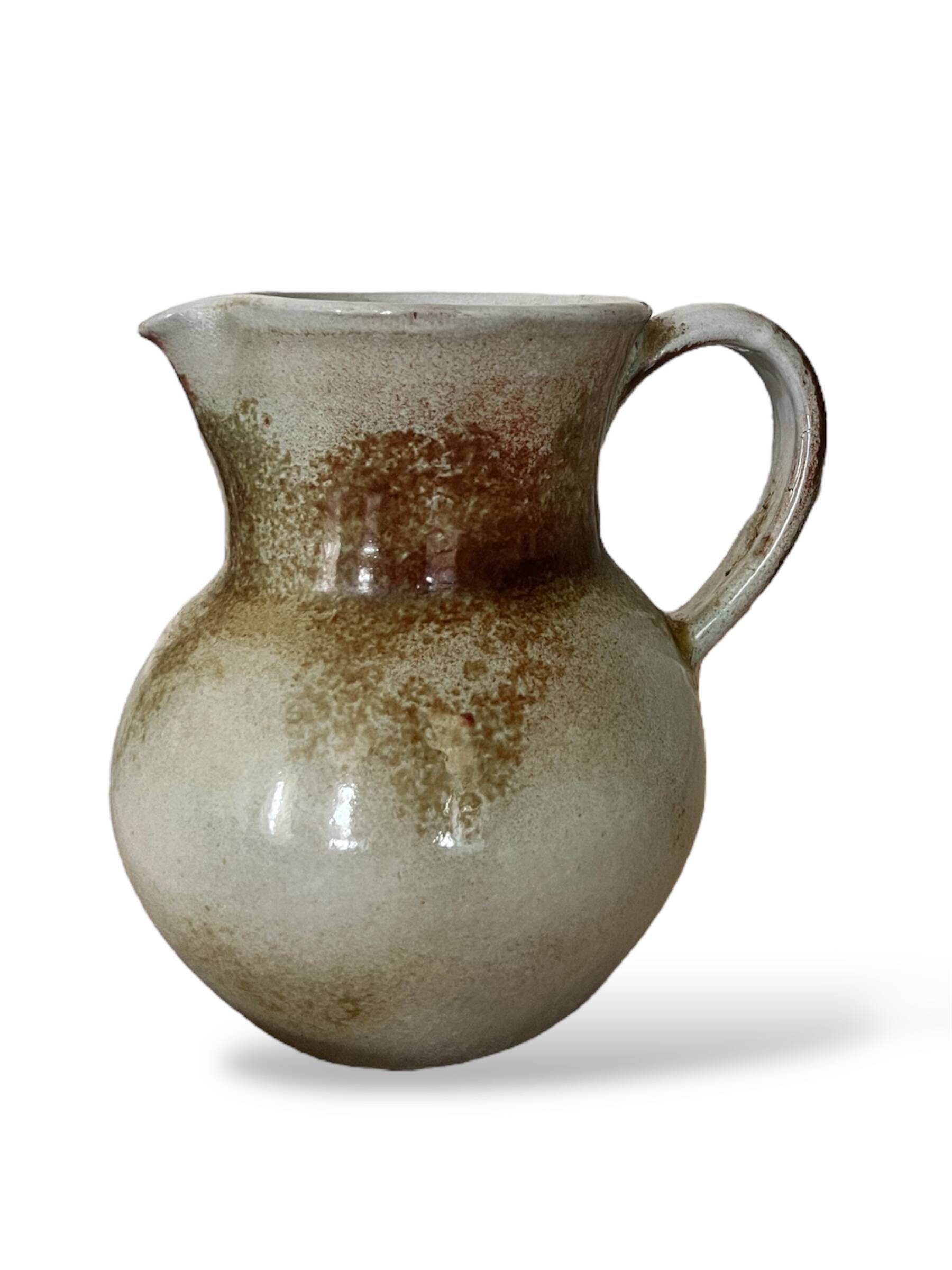 Vintage glazed ceramic water/orangeade carafe, 1950