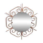 Miroir soleil en métal doré des années 50