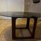 Vintage teak and smoked glass table