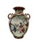 Ancient Japanese vase amphora decorated with geisha, red enamel, gold signed.