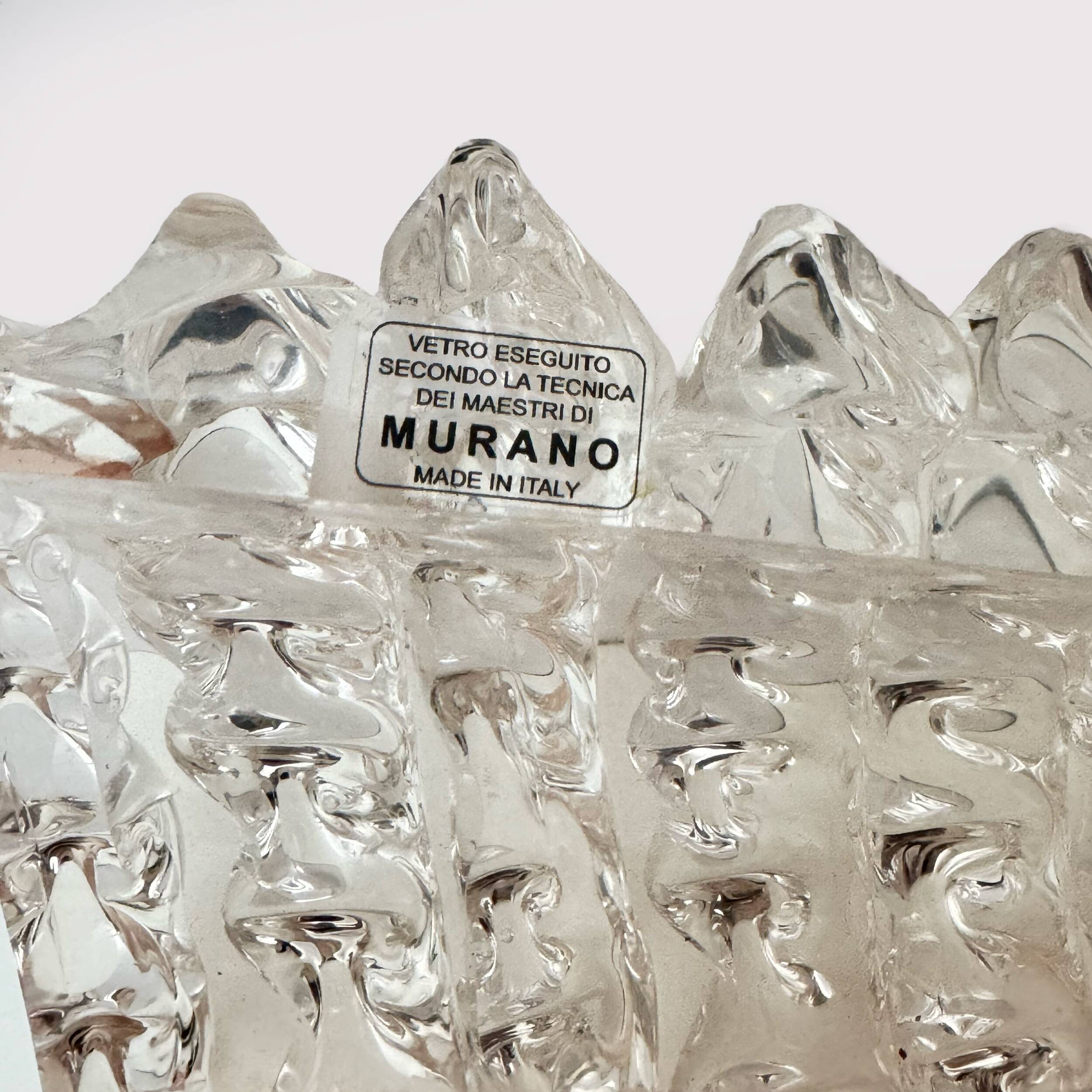 Pair of Mid-century Modern Italian "Rostrato" Murano Glass Sconces