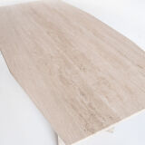 Table à manger en marbre travertin, Italie, années 90