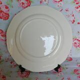 Plat de service ancien octogonal argenté fleurs roses