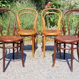 4 chairs bistrot n ° 14 and n ° 18 early twentieth
