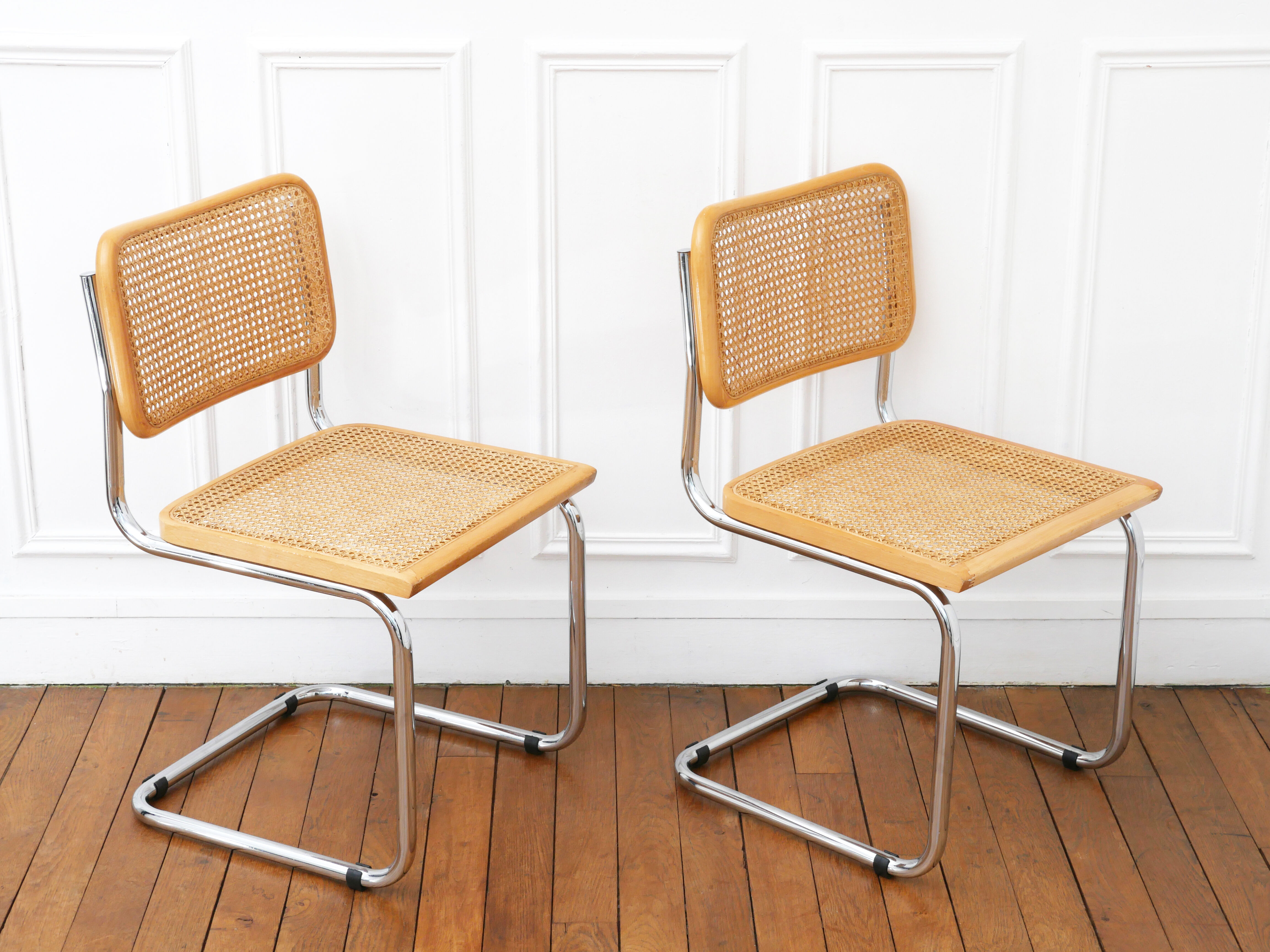 2 chaises Cesca B32 Marcel Breuer - Cannage assises refait
