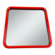 Vintage square mirror in red lacquered metal 60x60.
