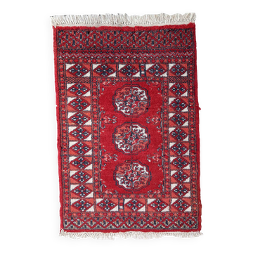 Tapis vintage fait main Afghan Ersari 62cm x 88cm (1970s) en laine