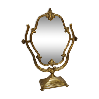 Golden mirror on swivel stand 36x50cm