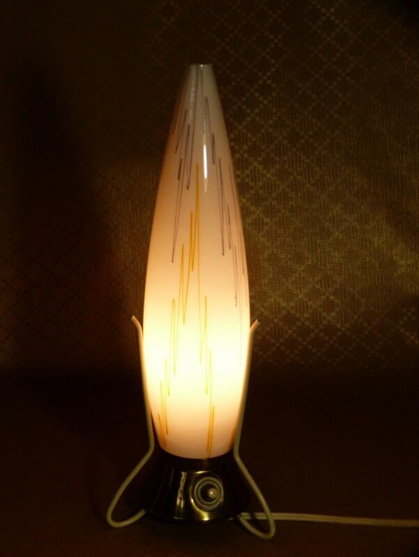 Vintage space age rocket table lamp by Leoš Nikel