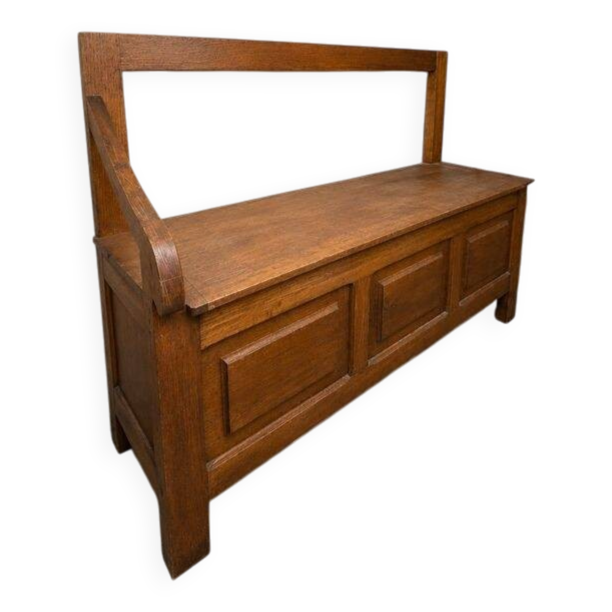 Oak bench with storage
