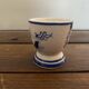 Set of 4 antique delft egg cups, white ceramic with blue vinta decor