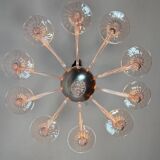 Venetian glass lustre in pink, in the style of Venini.