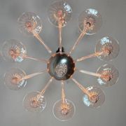 Venetian glass lustre in pink, in the style of Venini.