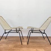 1970s Mid-century design pair of Spaghetti side chairs - Czechoslovakia
