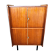 Storage cabinet with double compartment, metal feet circa 60's