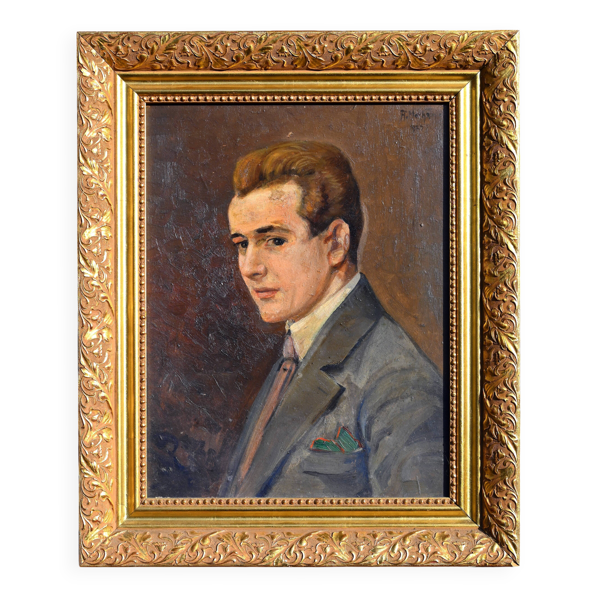 Portrait of a man, 1929, by albert morhain (1883-1953)