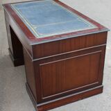 Mhogany desk with blue leather - in 3 x parts