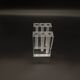 Duo Vase Bloc Résine Lucite Triple Cheminée Plexiglas Design Postmoderne
