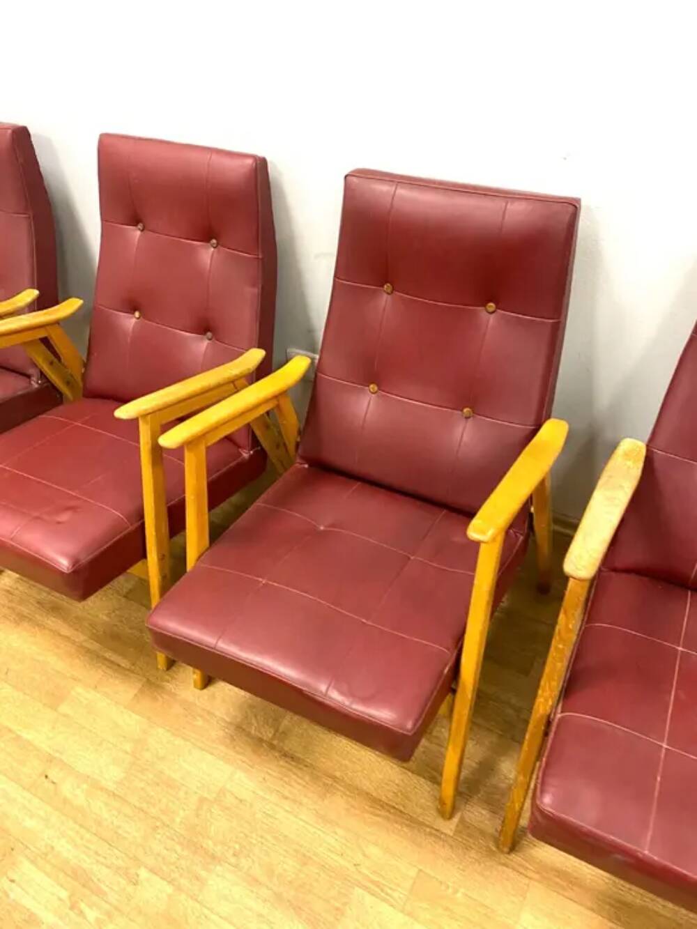 Set of 4 Retro Armchairs, Interior Prague, 1960s, Czechoslovakia