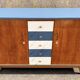 Solid wood sideboard from the 1950s – a unique piece with graphic design.