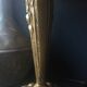 Bronze lamp, lampshade fabric stripe and cable vintage switch