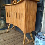 Console bar in rattan 1960s